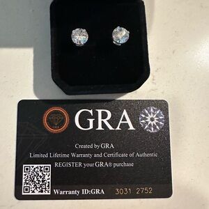 2 Carat Moissanite Stud Earrings – 8mm | 925 Sterling Silver